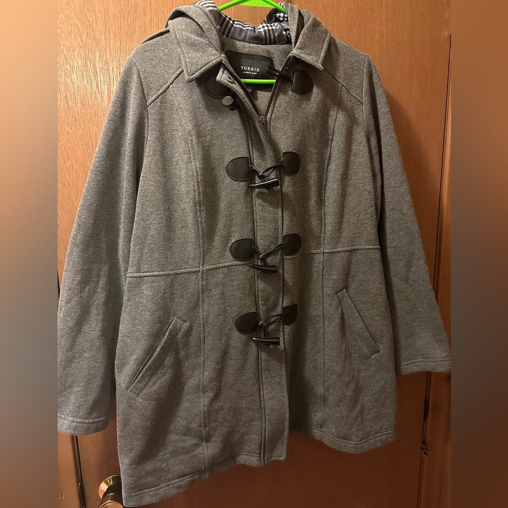 Torrid - Charcoal Grey Toggle Fleece Jacket size 1